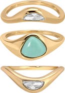 Ettika Set of 3 Reconstituted Turquoise Solstice Stacking Rings