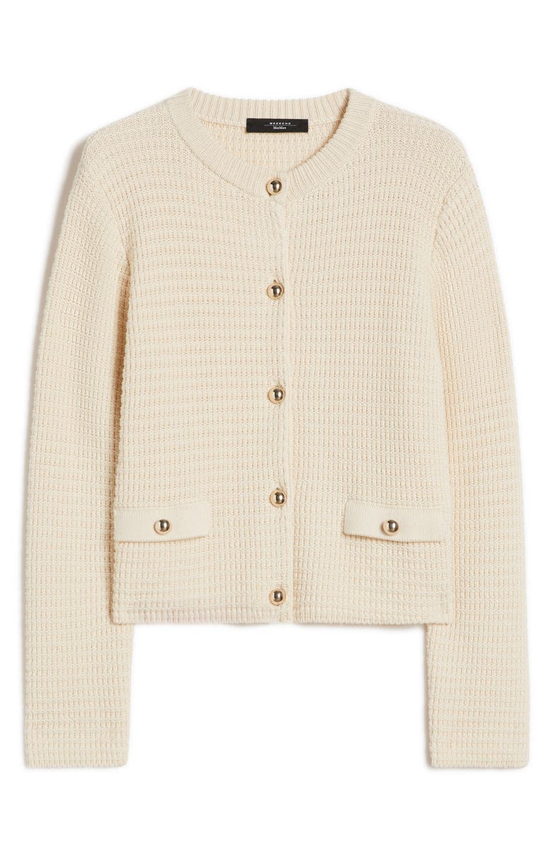 Weekend Max Mara Vodka Alpaca Blend Cardigan, Alternate, color, Ecru
