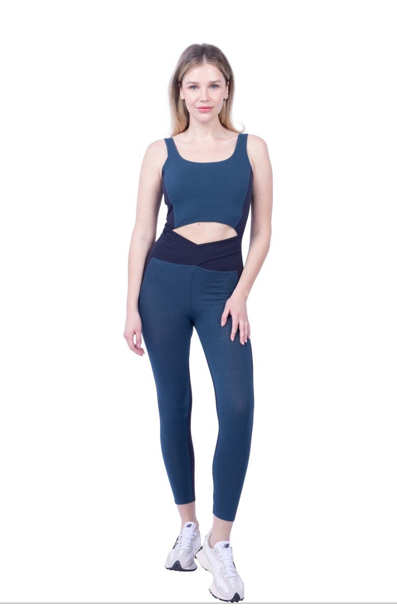 Lezat Roylan Organic Cotton Jumpsuit, Main, color, Navy/Oxford