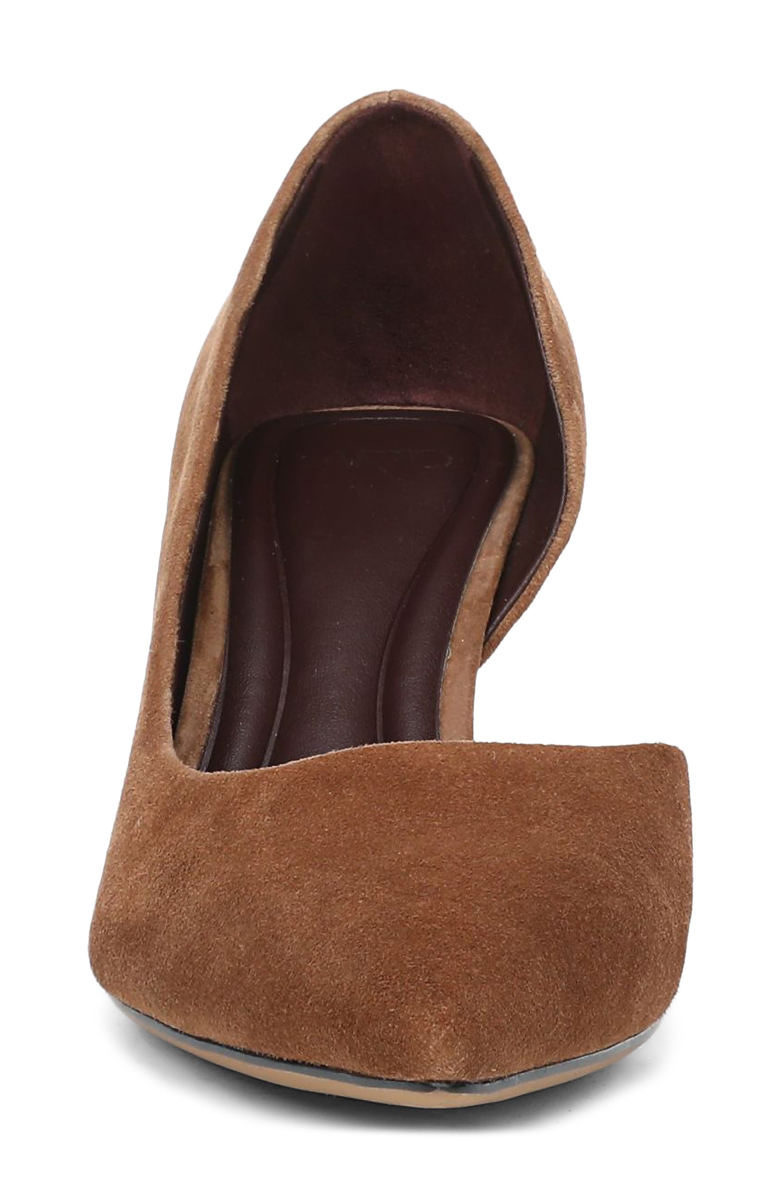 Tawny Pointed Toe Pump, Alternate, color, BROWN SUEDE