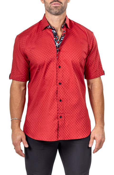 Galileo Marthy Short Sleeve Cotton Button-Up Shirt