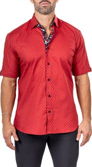 Maceoo Galileo Marthy Short Sleeve Cotton Button-Up Shirt