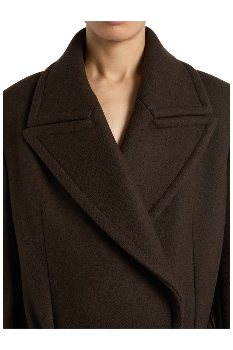 Belted Wool Cloth Coat, Alternate, color, dark brown
