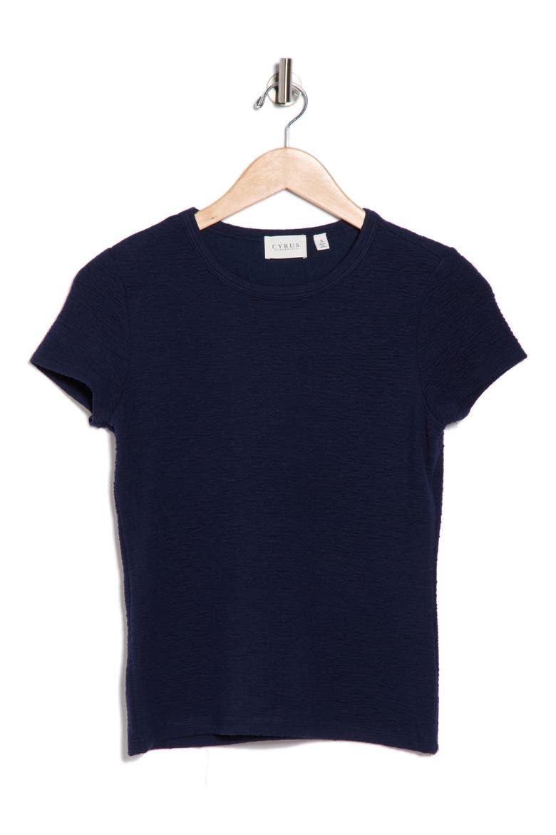Crewneck Cap Sleeve Top, Alternate, color, ECLIPSE