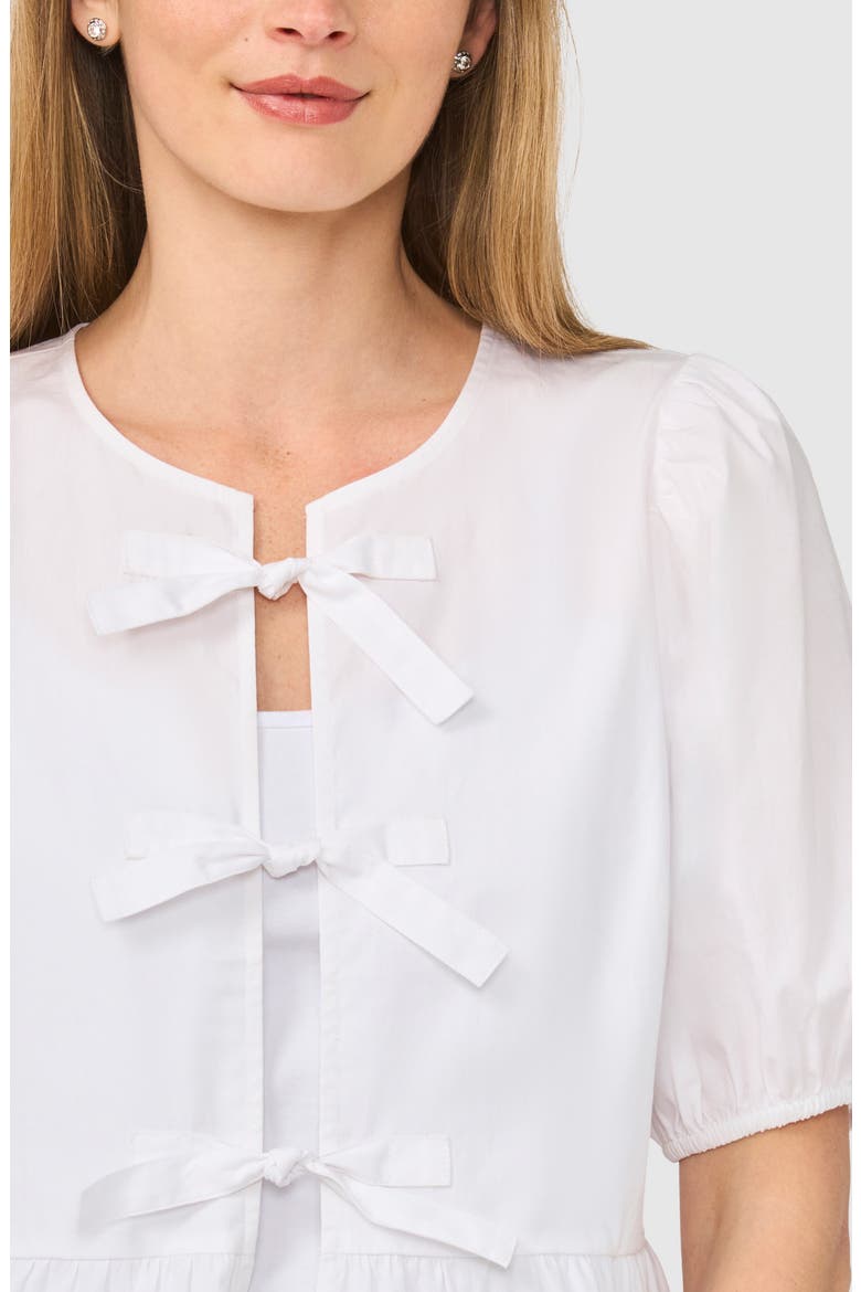 Bow Front Puff Sleeve Top, Alternate, color, LUCENT WHITE