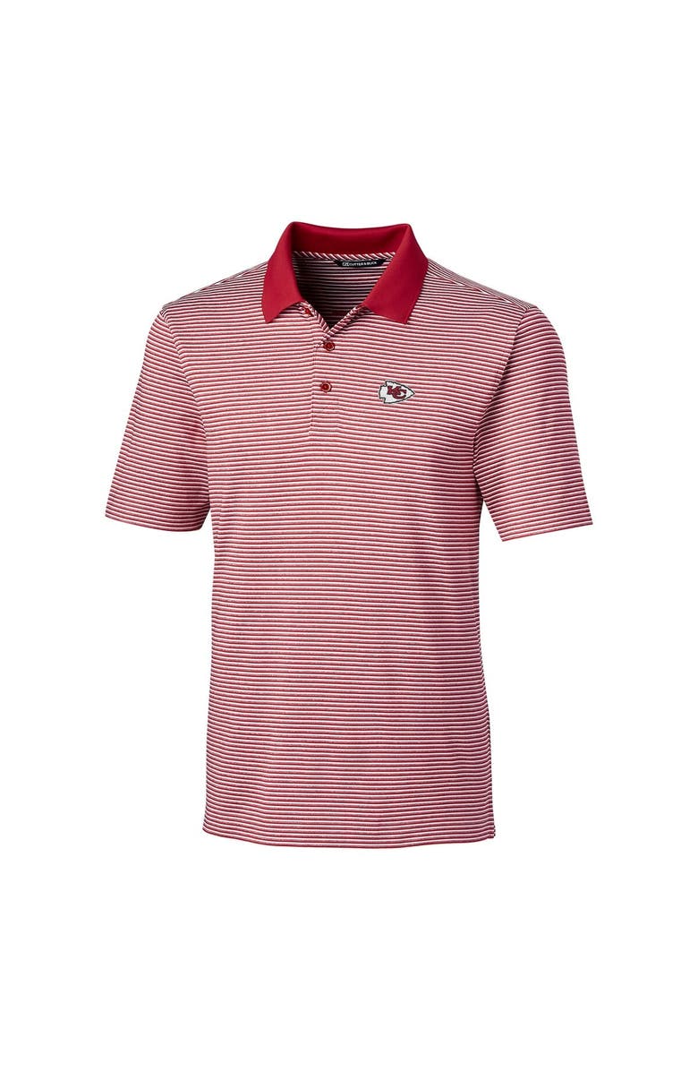 Cutter & Buck Men's Cutter & Buck Red Kansas City Chiefs Big & Tall Forge Tonal Stripe Polo, Alternate, color, Red