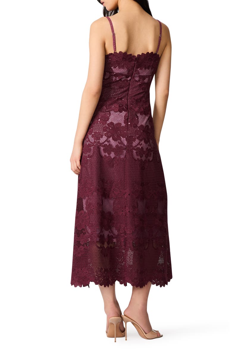 Willow Scalloped Floral Lace Midi Dress, Alternate, color, CHALK VIOLET