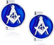 BLING JEWELRY Men's Freemason Enamel Cuff Links