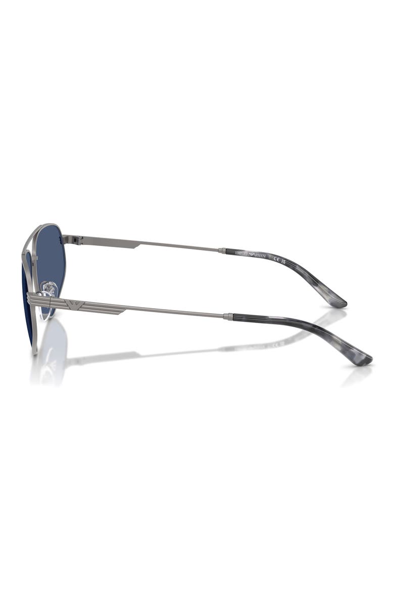 59mm Square Sunglasses, Alternate, color, MATTE GUNMETAL / DARK BLUE
