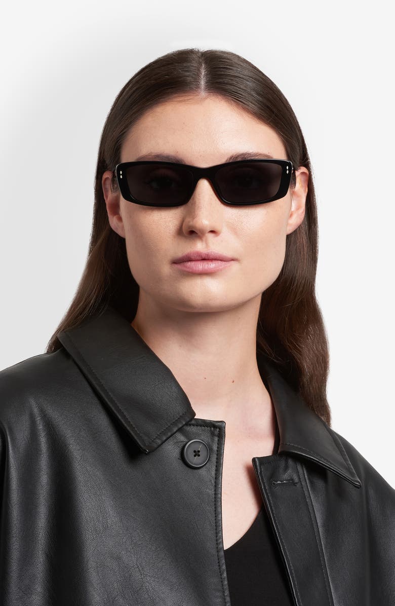 Isabel Marant 57mm Rectangular Sunglasses, Alternate, color, Black/ Grey