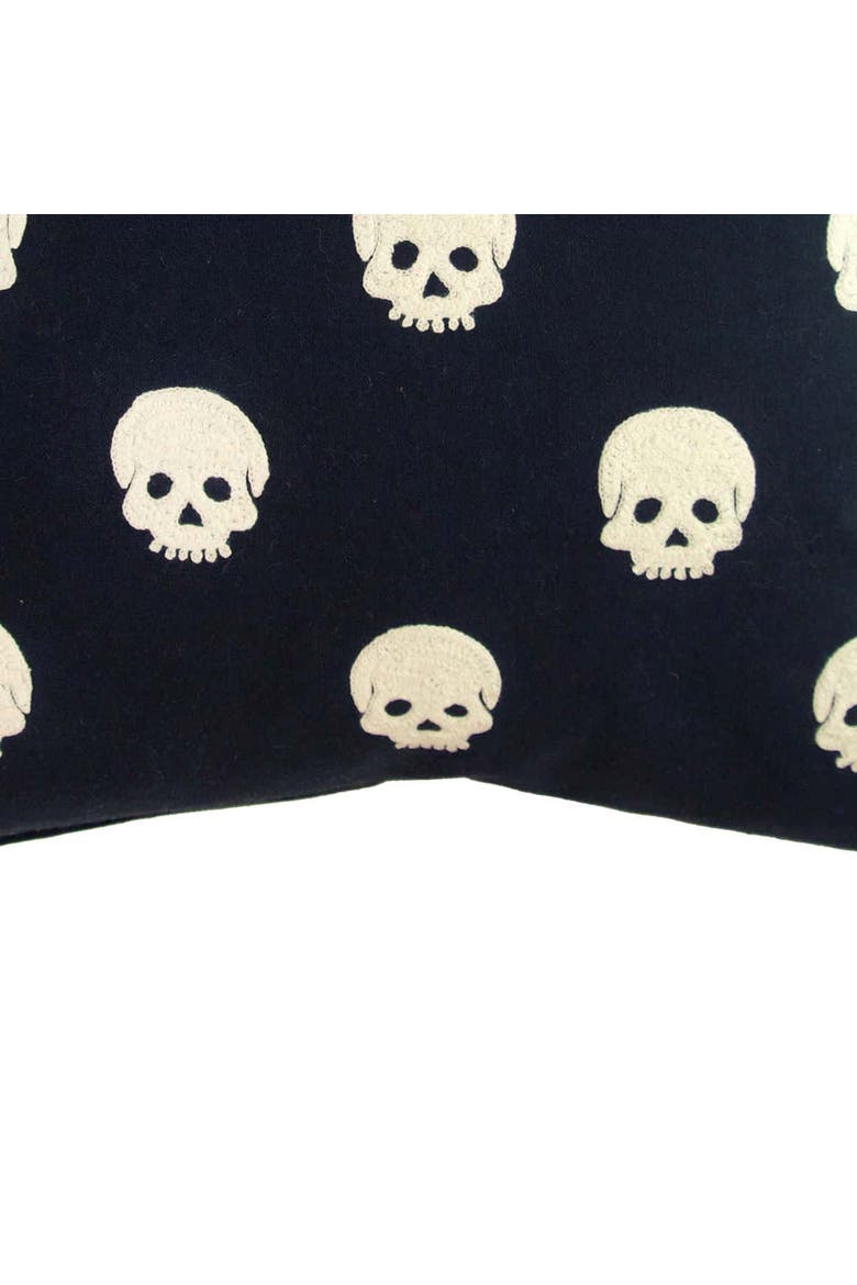 Halloween Skulls Accent Throw Pillow, 18" x 18", Alternate, color, Black