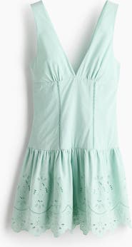 H&M Flared-skirt Broderie Anglaise Dress