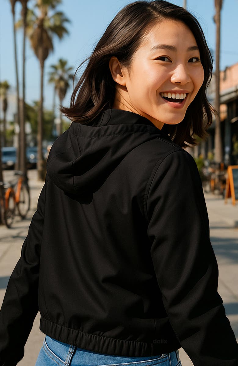 Dalix Womens Ghost Lightweight Pullover Windbreaker, Alternate, color, Black