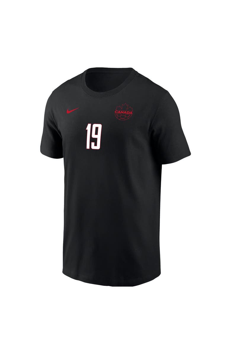 Nike Men's Nike Alphonso Davies Black Canada Soccer Away Name & Number T-Shirt, Alternate, color, Black