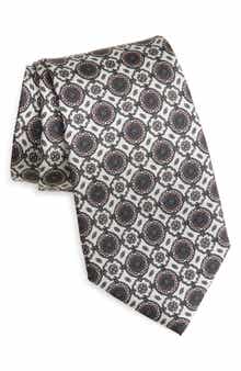 Cromwell Medallion Print Silk Tie