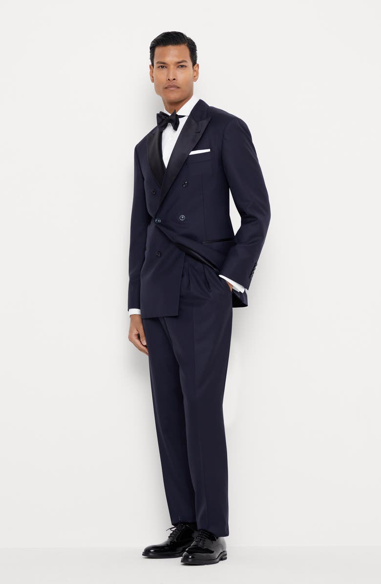 Brunello Cucinelli Tuxedo with one-and-a-half-breasted jacket, Alternate, color, Navy Blue