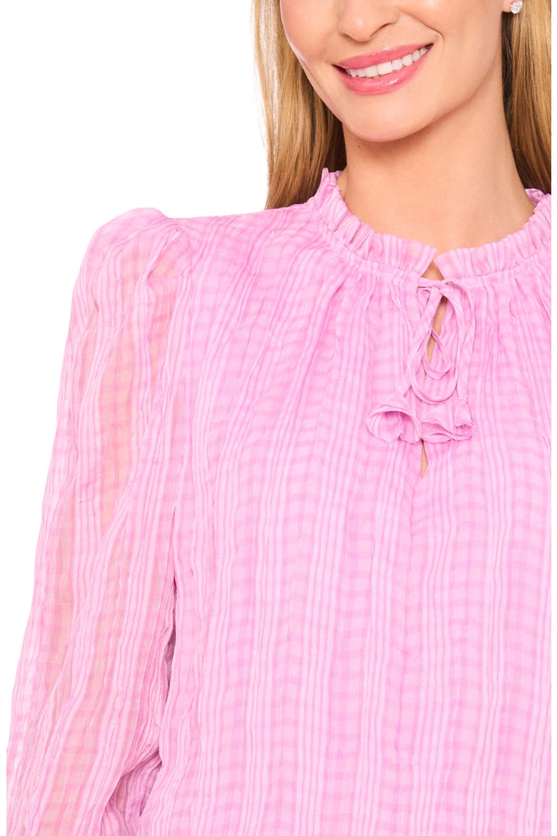 Mixed Print Split Neck Top, Alternate, color, PINK HORIZON