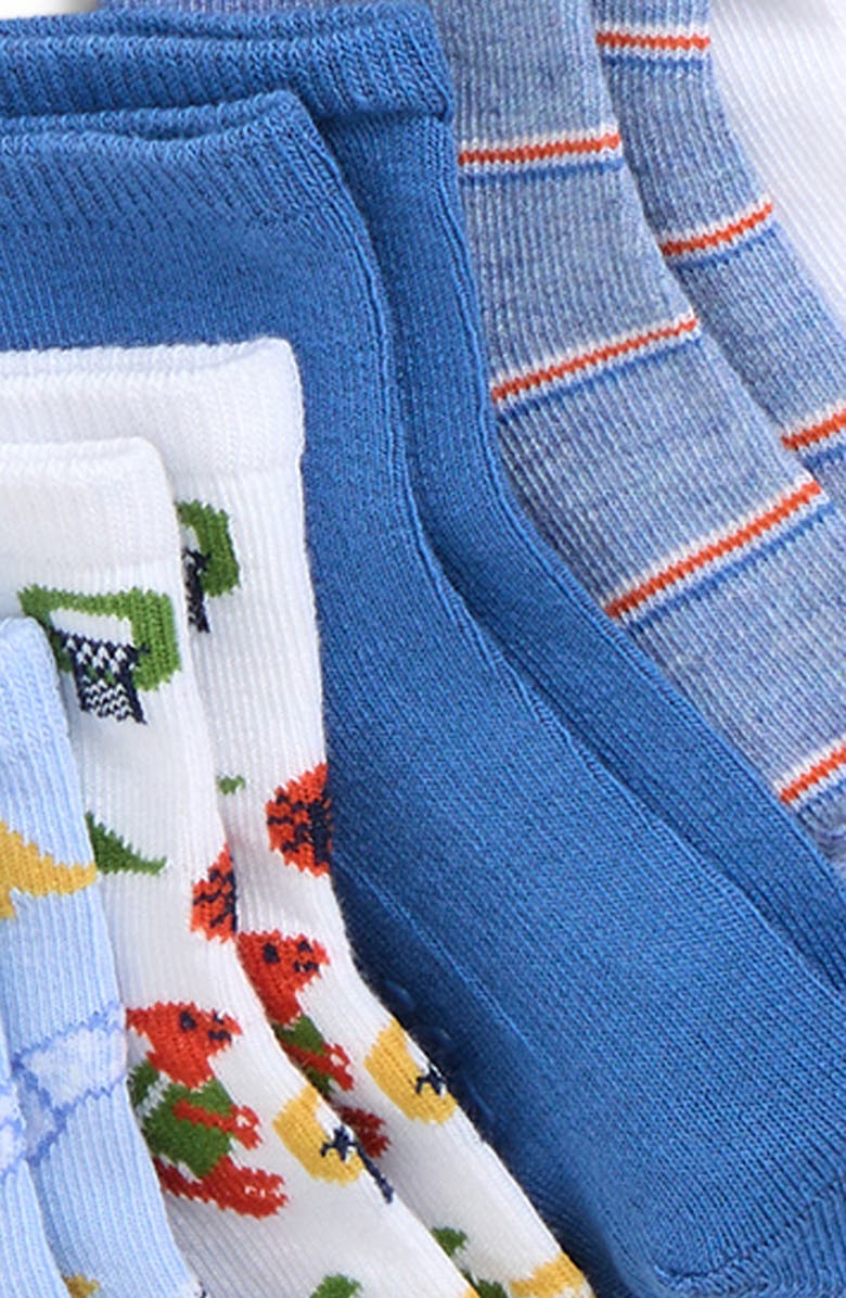 Capelli New York Dino Athlete Assorted 10-Pack Gripper Crew Socks, Alternate, color, Blue Multi Combo