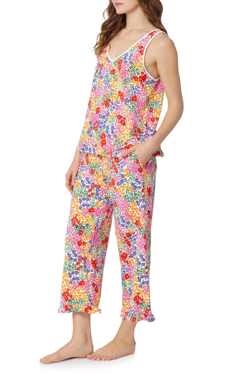 BedHead Pajamas Print Stretch Organic Cotton Crop Pajamas, Alternate, color, 