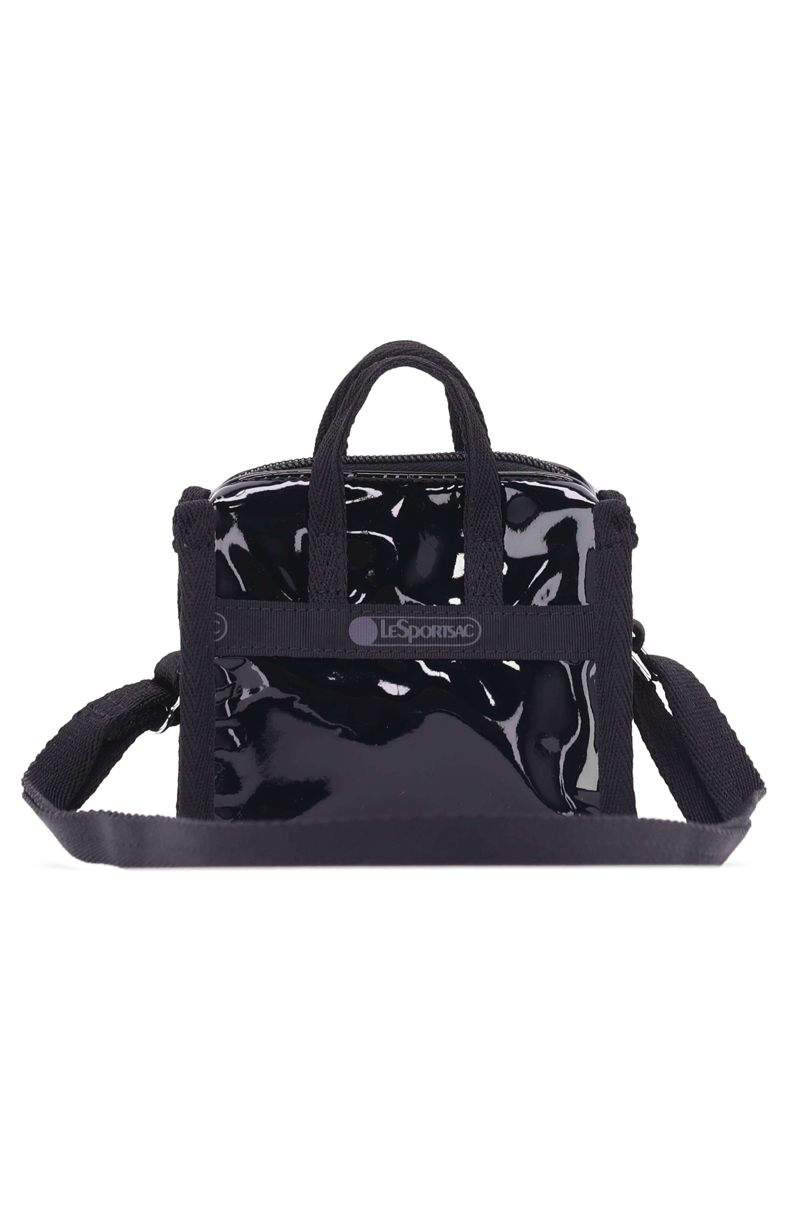 LeSportsac Mirror Micro Top Handle Bag, Alternate, color, Black Opal