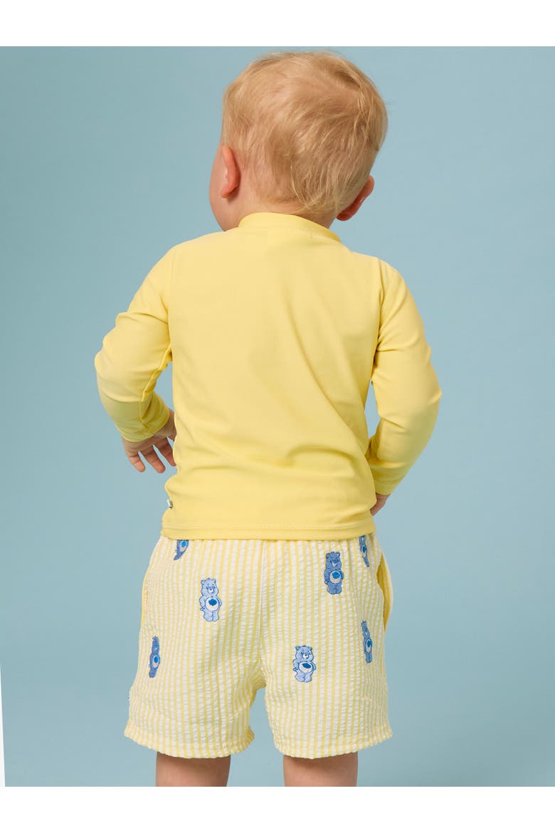 Care Bears Performance Hybrid Swim Trunks, Alternate, color, Banana Grumpy Bear Care Bears