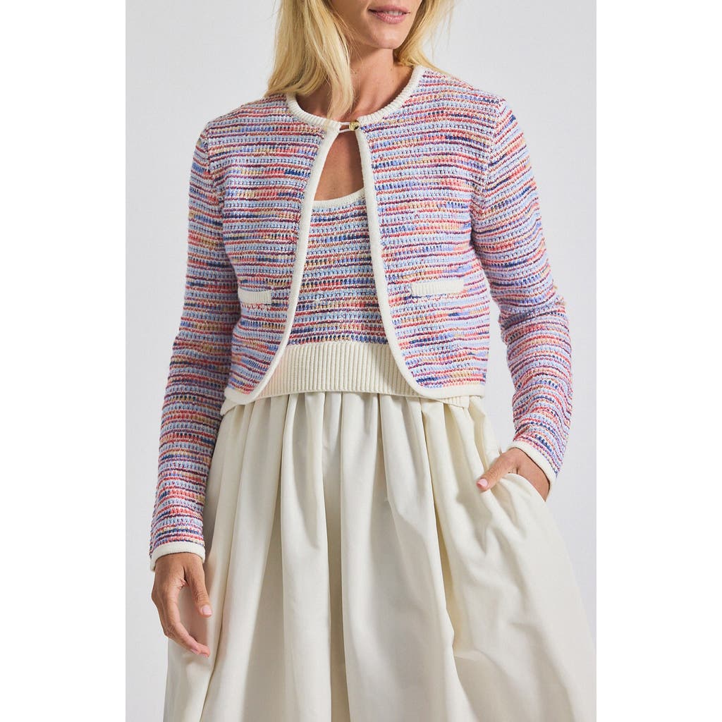 Derek Lam 10 Crosby Findley Space Dye Cardigan In Purple