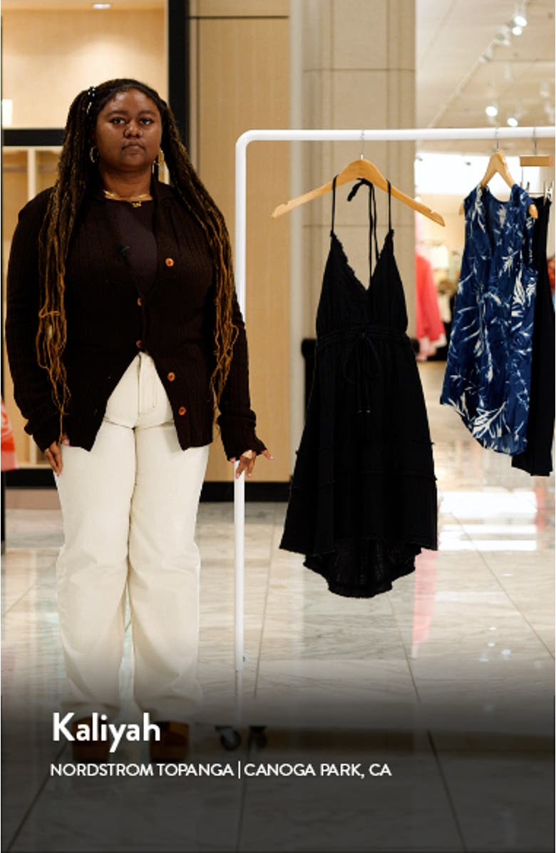 Raw Edge Halter Cotton Cover-Up Dress, sales video thumbnail