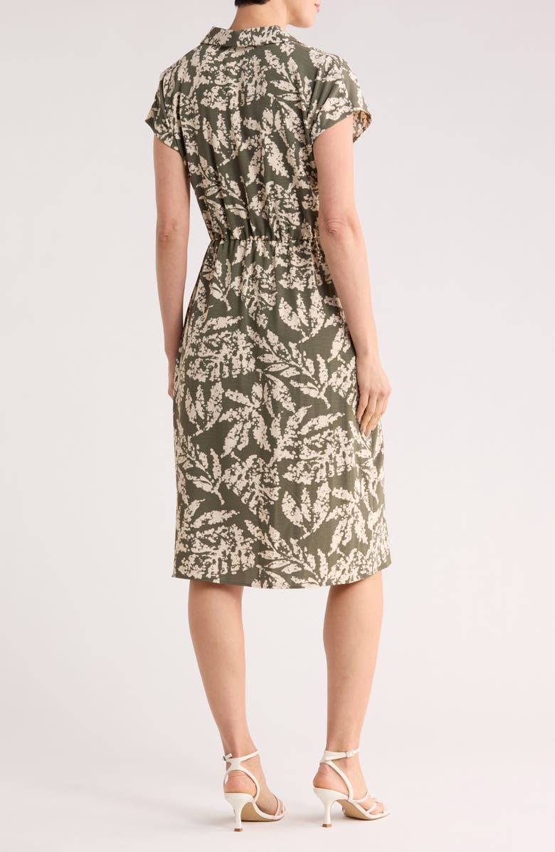 Connected Apparel Print Shirtdress, Alternate, color, Sage