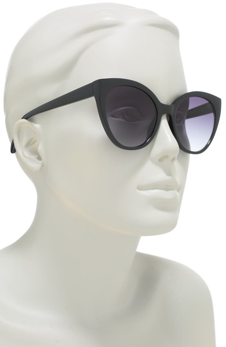 Kate Spade New York 54mm amyaos cat eye sunglasses, Alternate, color, Black / Grey Shaded