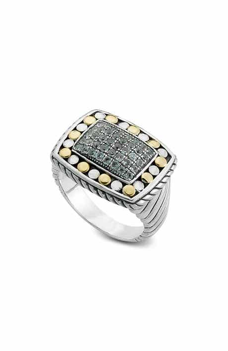 SAMUEL B. 18K Yellow Gold & Sterling Silver White Topaz Ring