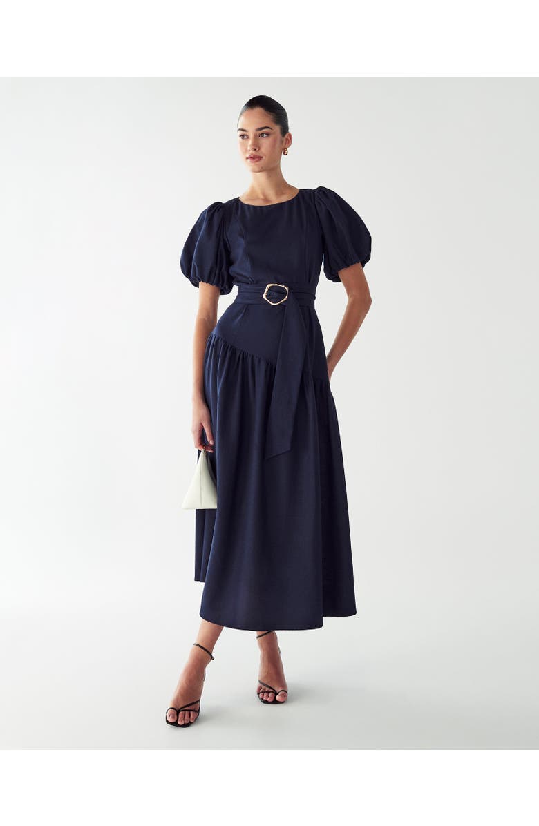 WILLA Elona Midi Dress, Alternate, color, Navy Blue