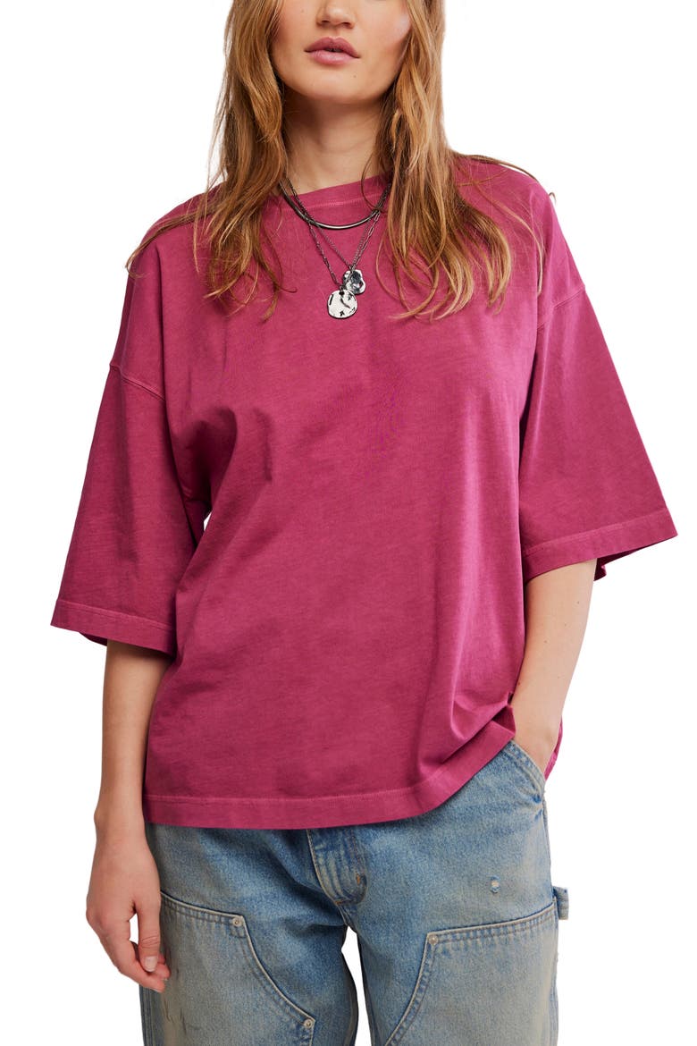 We The Free Perfect Oversize Cotton T-Shirt, Main, color, GLASS ROSES