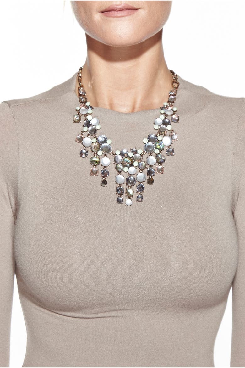 Multicolor Drape Necklace, Alternate, color, SILVER