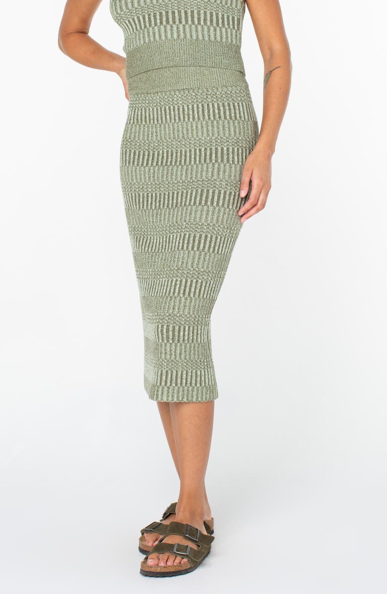 Roxy Gemma Midi Pencil Sweater Skirt, Alternate, color, Cameo Green