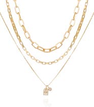 GUESS Logo Dog Tag Layered Necklace