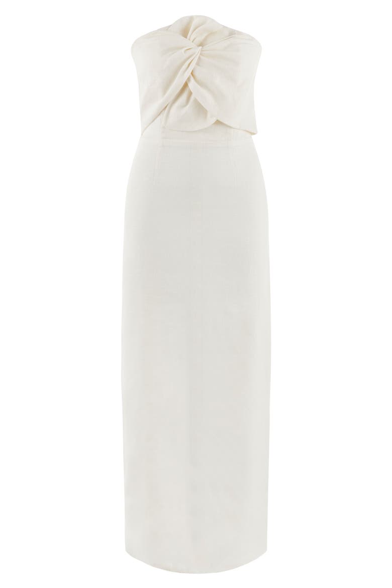 Alaia Linen Twist Maxi Dress, Alternate, color, White