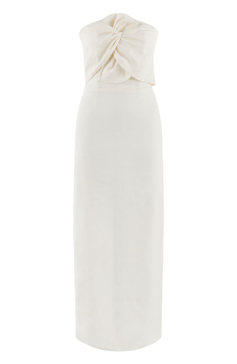Labeca London Alaia Linen Twist Maxi Dress, Alternate, color, White