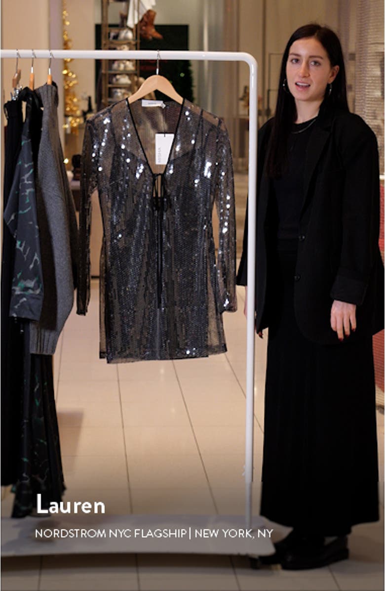 Lexter Long Sleeve Sequin Minidress, sales video thumbnail