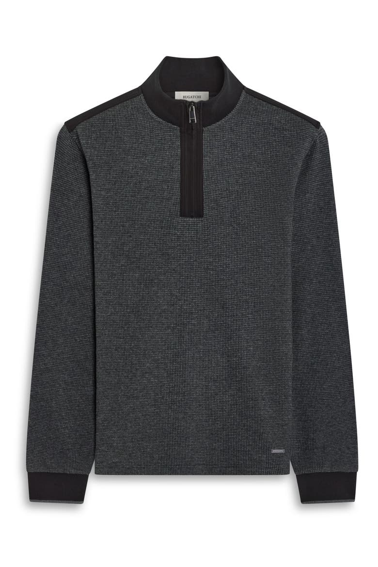 Quarter Zip Knit Pullover, Alternate, color, BLACK