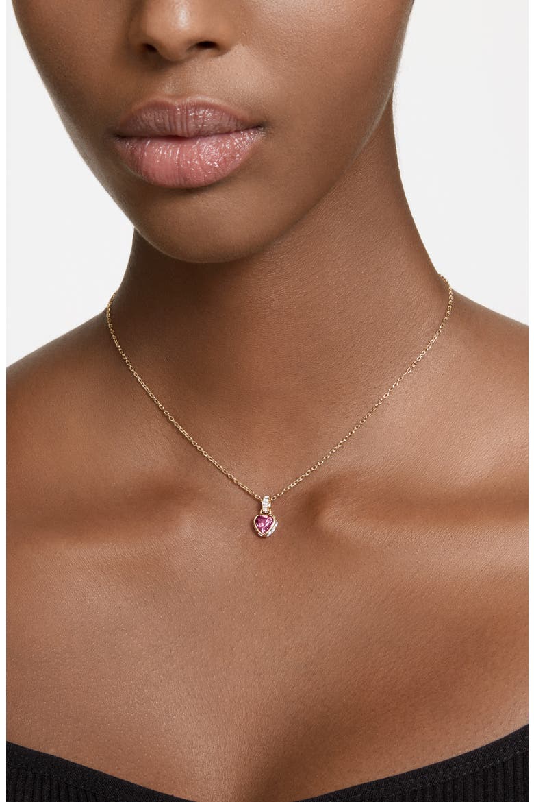 Chroma Heart Pendant Necklace, Alternate, color, RED