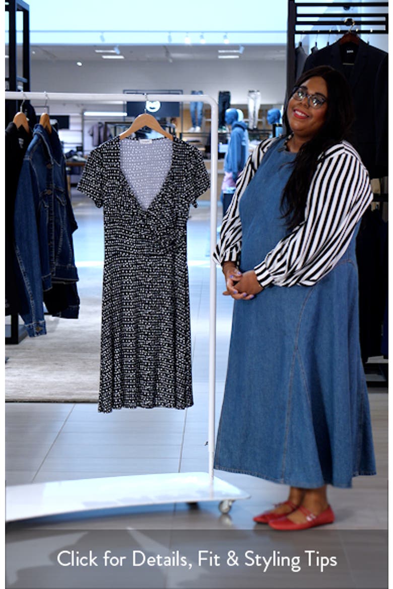 Dot Print Surplice Neck Dress video