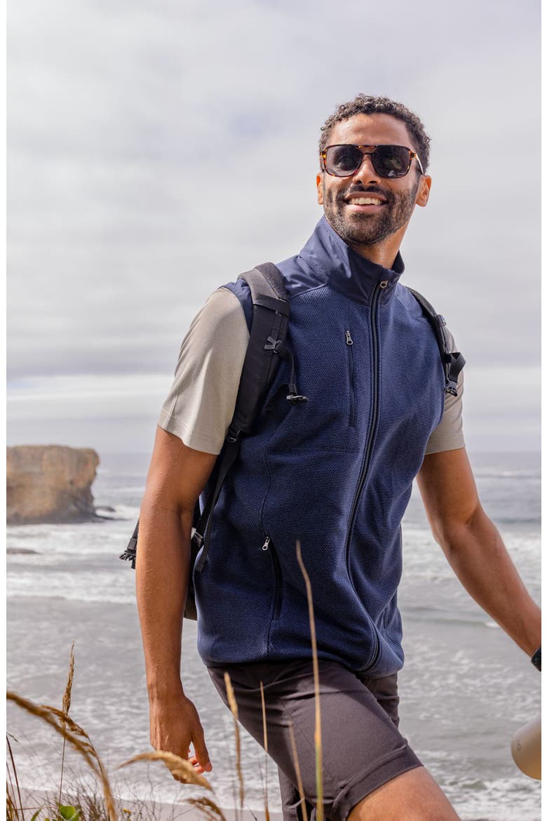 Hunts Point Mixed Media Vest, Alternate, color, NAVY BLUE