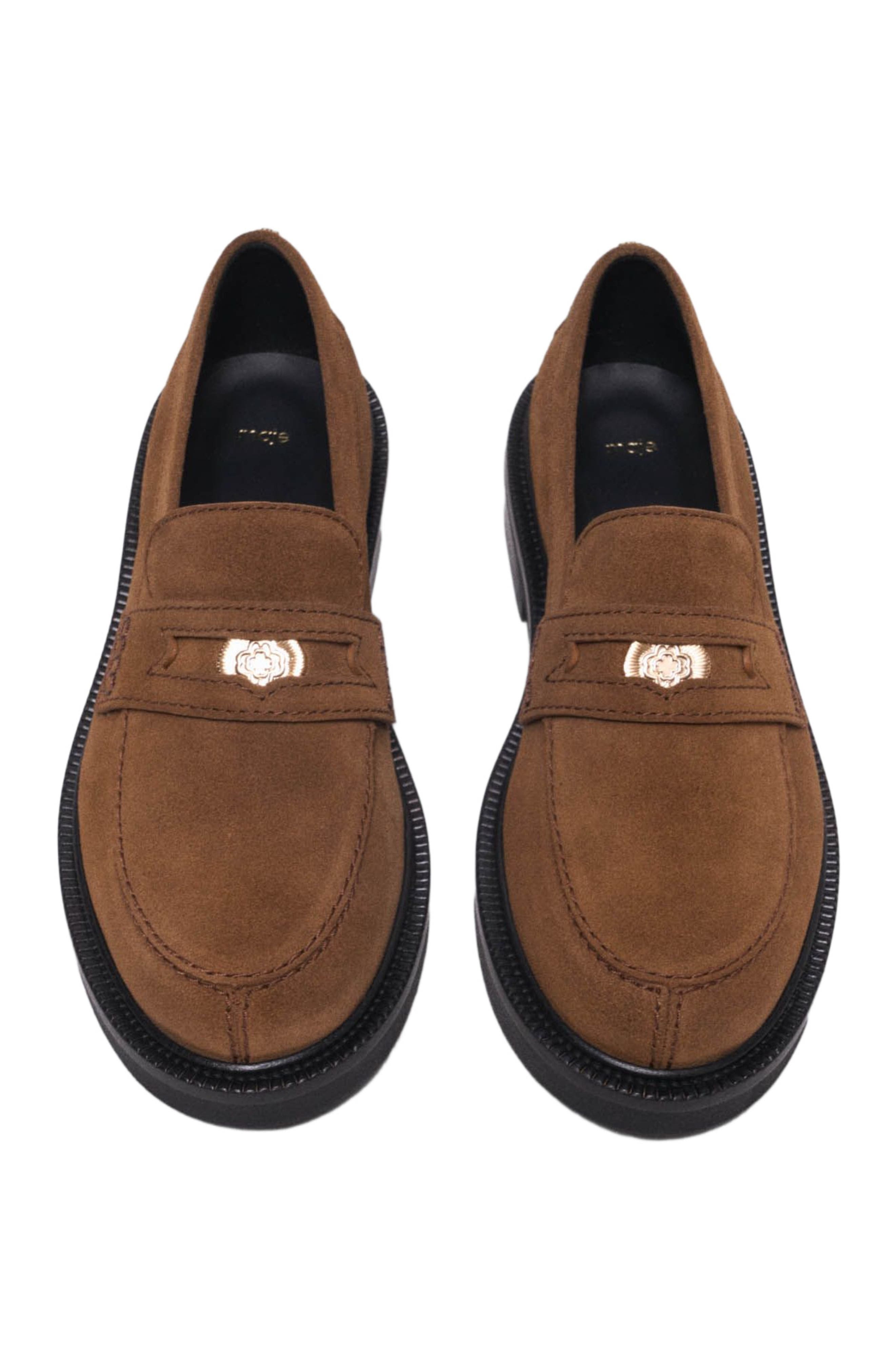 maje Suede loafers, Alternate, color, Camel