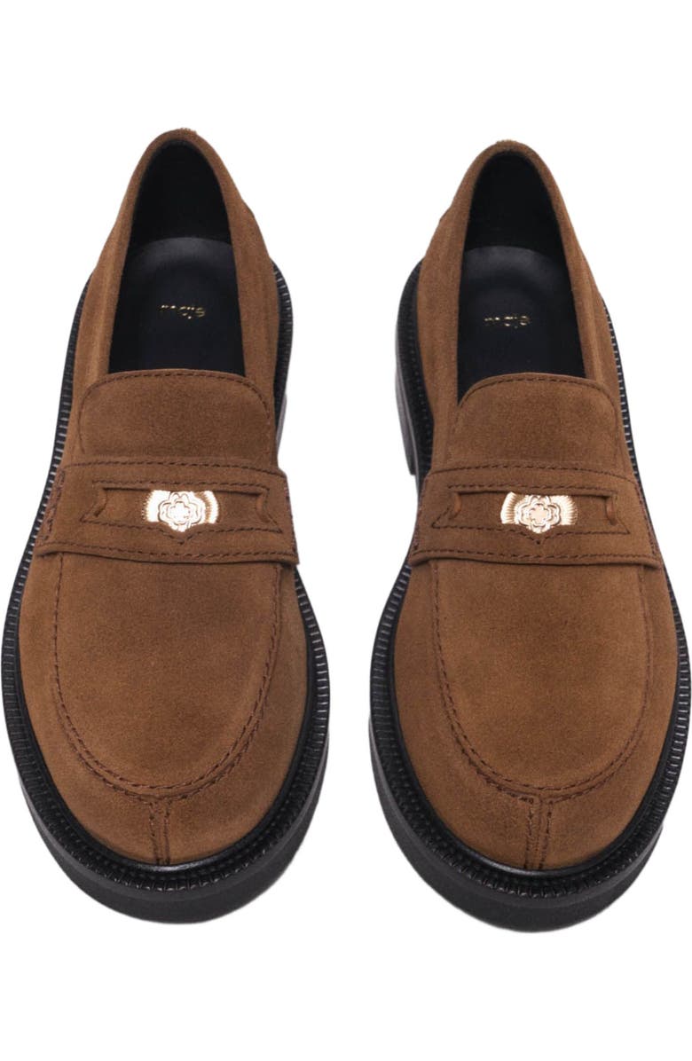maje Suede loafers, Alternate, color, Camel