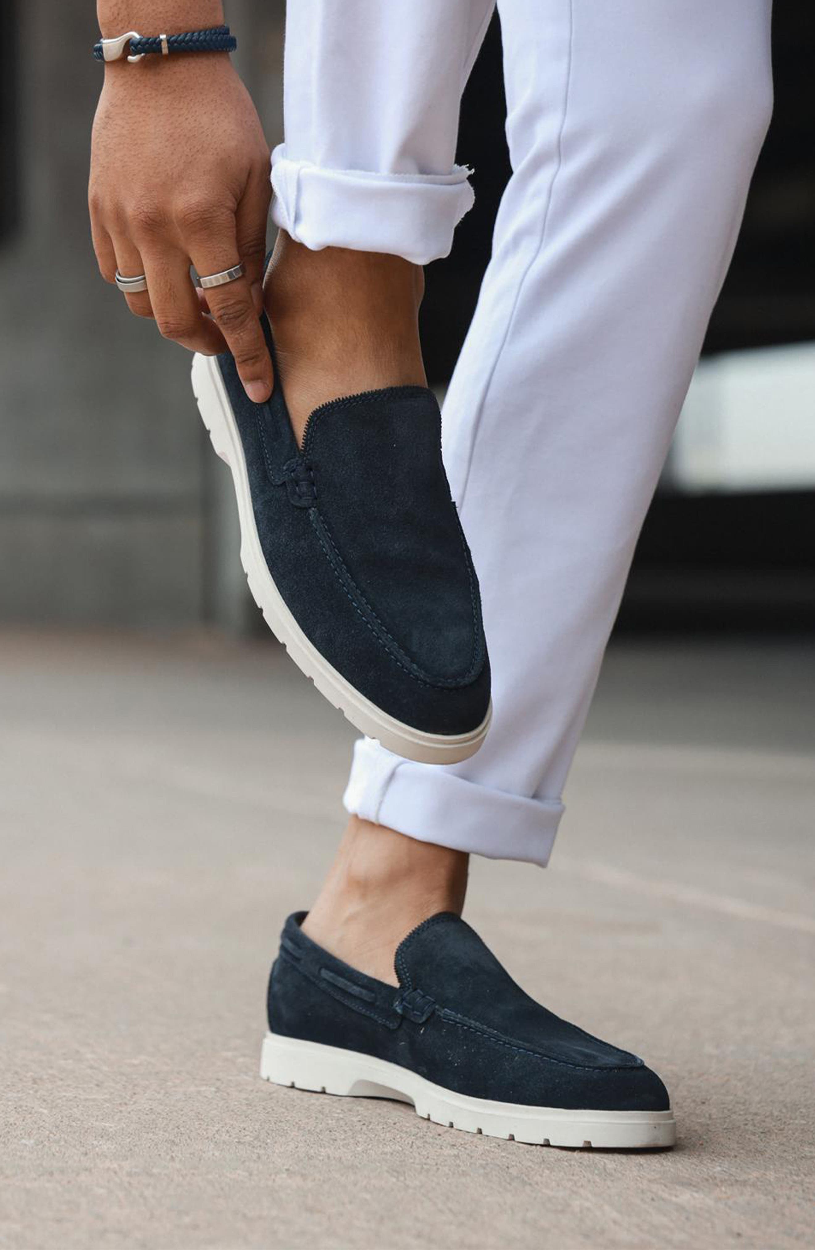 Venetian Low Top Loafer, Alternate, color, NAVY SUEDE