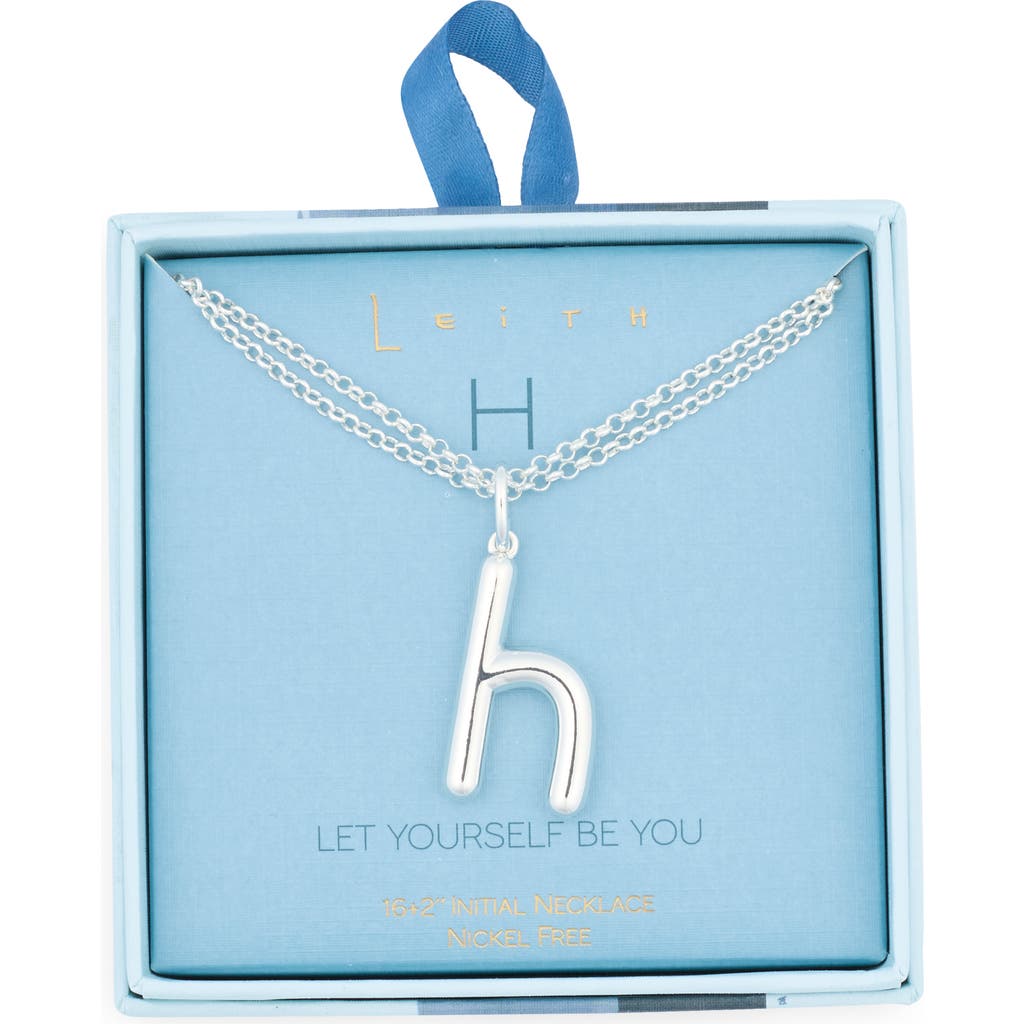 Leith Lowercase Initial Bubble Pendant Necklace In Metallic