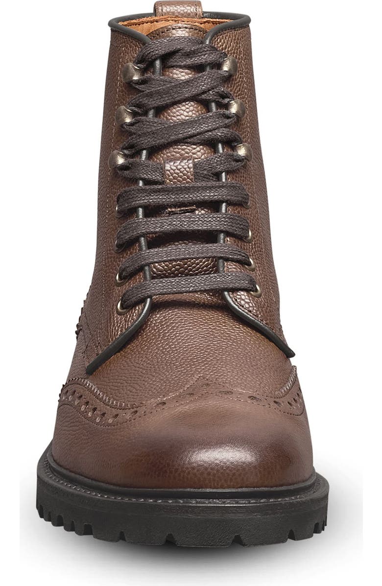 Allen Edmonds Astor Brogued Combat Boot, Alternate, color, Brown Soft Grain