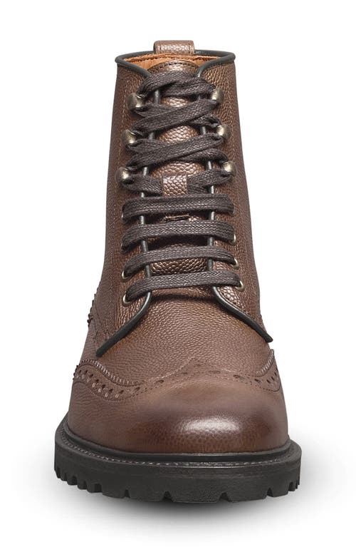 Allen Edmonds Astor Brogued Combat Boot In Brown