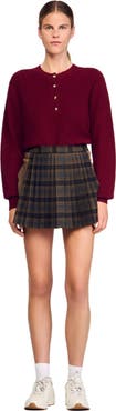 SANDRO Wool and cashmere button sweater