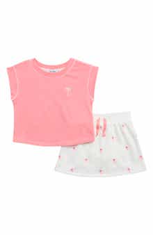 Splendid Kids' Tropical Embroidered Palm T-Shirt & Skirt Set